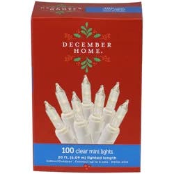 December Home Mini Light Set, Clear Color with White Wire