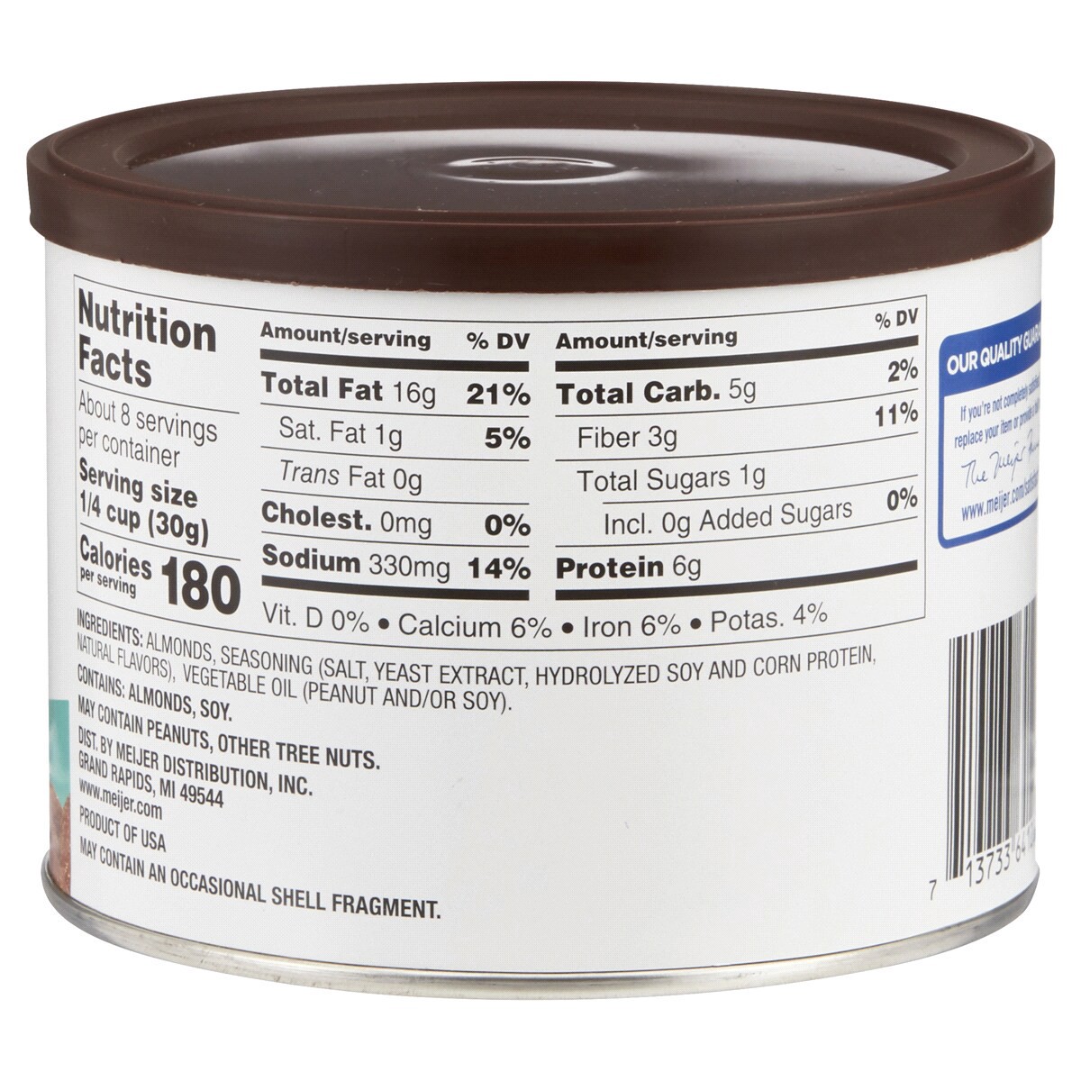 slide 2 of 2, Meijer Smoked Whole Roasted Almonds, 8 oz