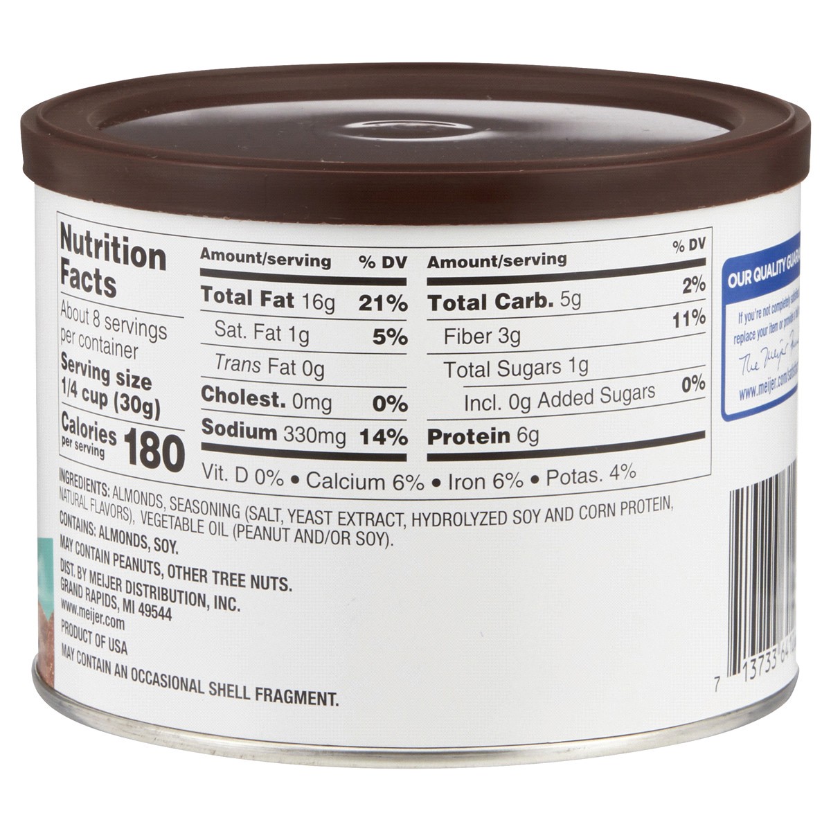 slide 2 of 2, Meijer Smoked Whole Roasted Almonds, 8 oz