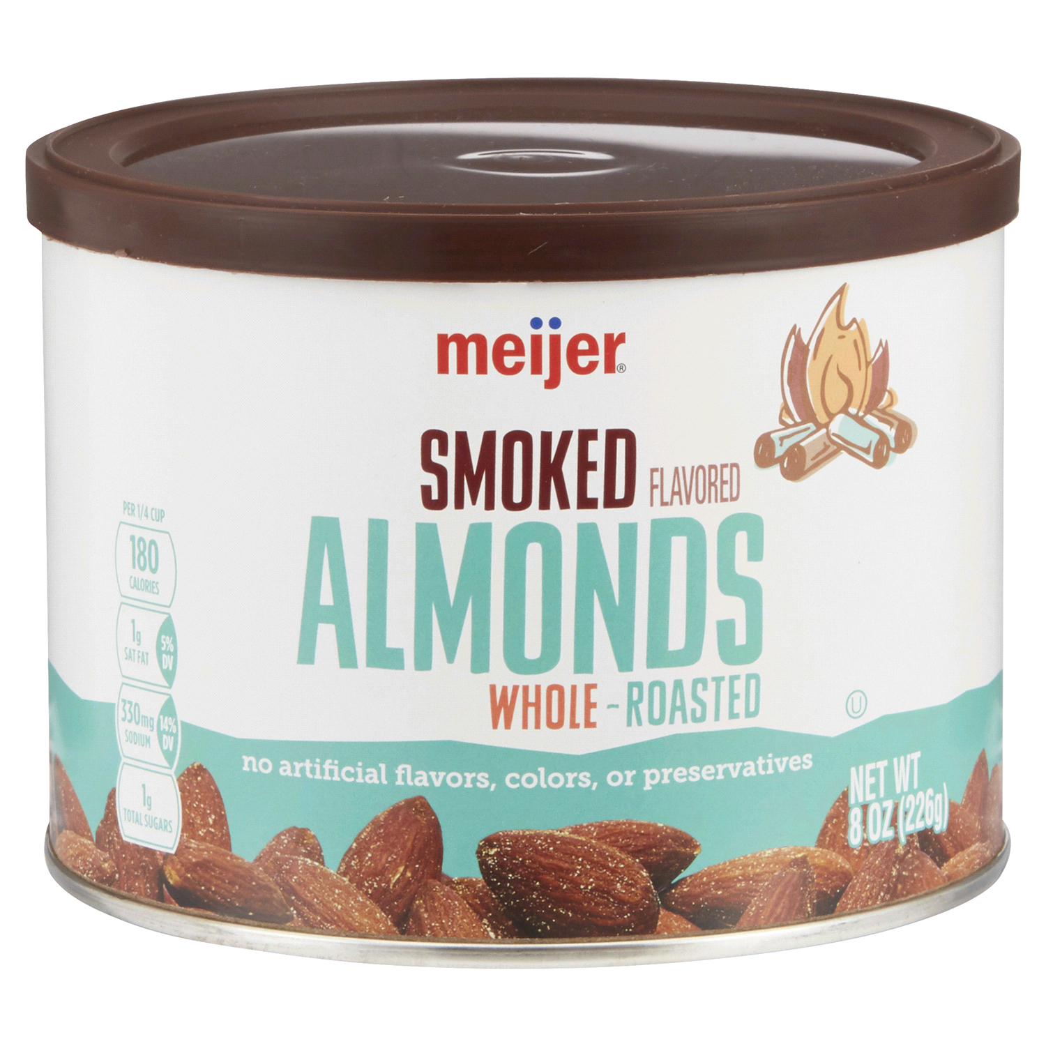 slide 1 of 2, Meijer Smoked Whole Roasted Almonds, 8 oz