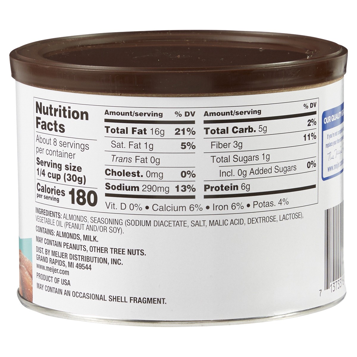 slide 2 of 2, Meijer Salt & Vinegar Roasted Whole Almonds, 8 oz