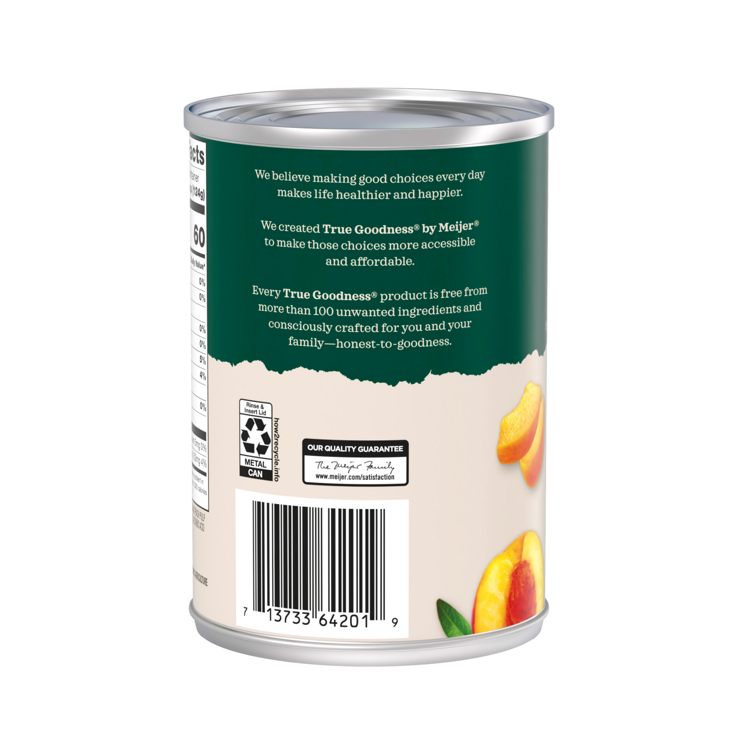 slide 2 of 3, True Goodness Organic peach chunk in juice OHCH, 14.5 oz