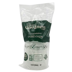 True Goodness Compostable Cold Cups, 12 oz, 20 ct