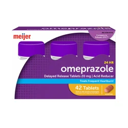 Omeprazole Delayed Release Tablets 20 Mg, Frequent Heartburn Medicine, 42 Ct