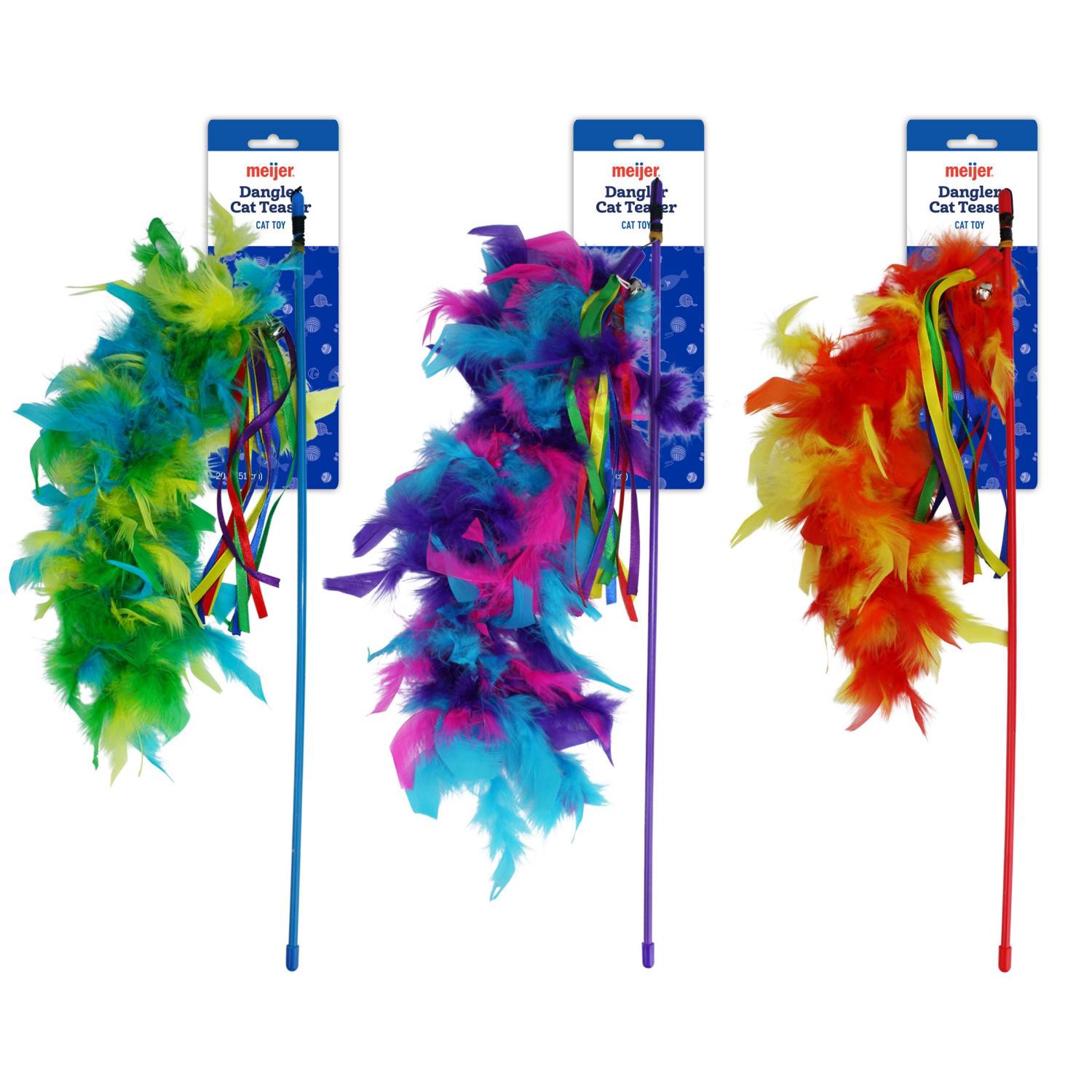 slide 1 of 1, Feather Dangler Cat Toy, 20 in