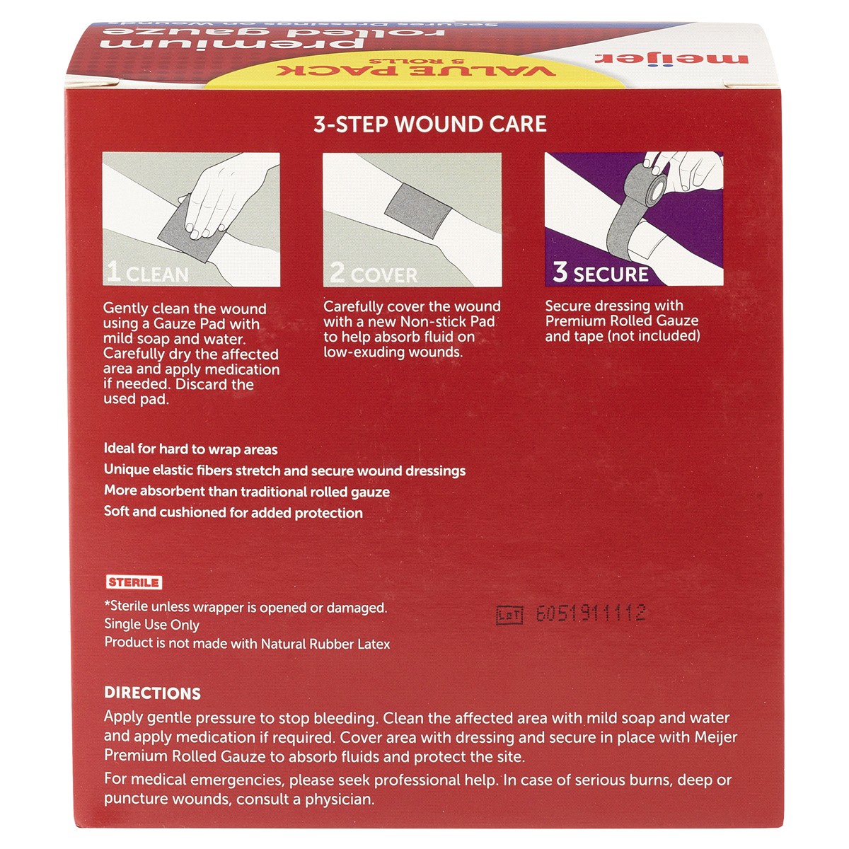 slide 2 of 3, Meijer Premium Rolled Gauze, 5 ct