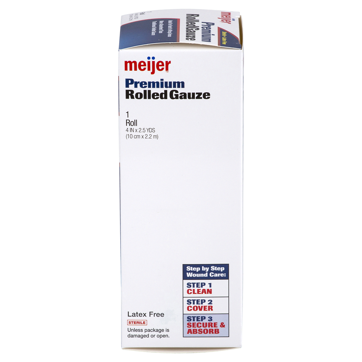 slide 4 of 5, Meijer Premium Rolled Gauze, 4 in. x 2.5 yds., 2.5 yd