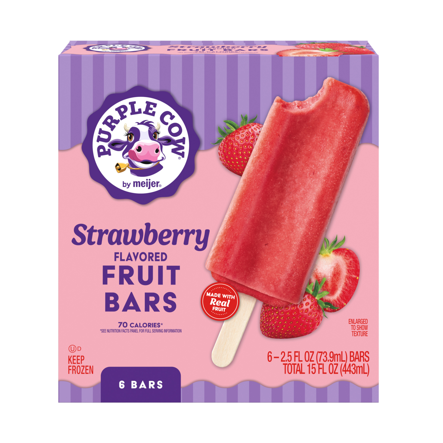 slide 1 of 6, Purple Cow Strawberry Fruit Bars, 6 ct