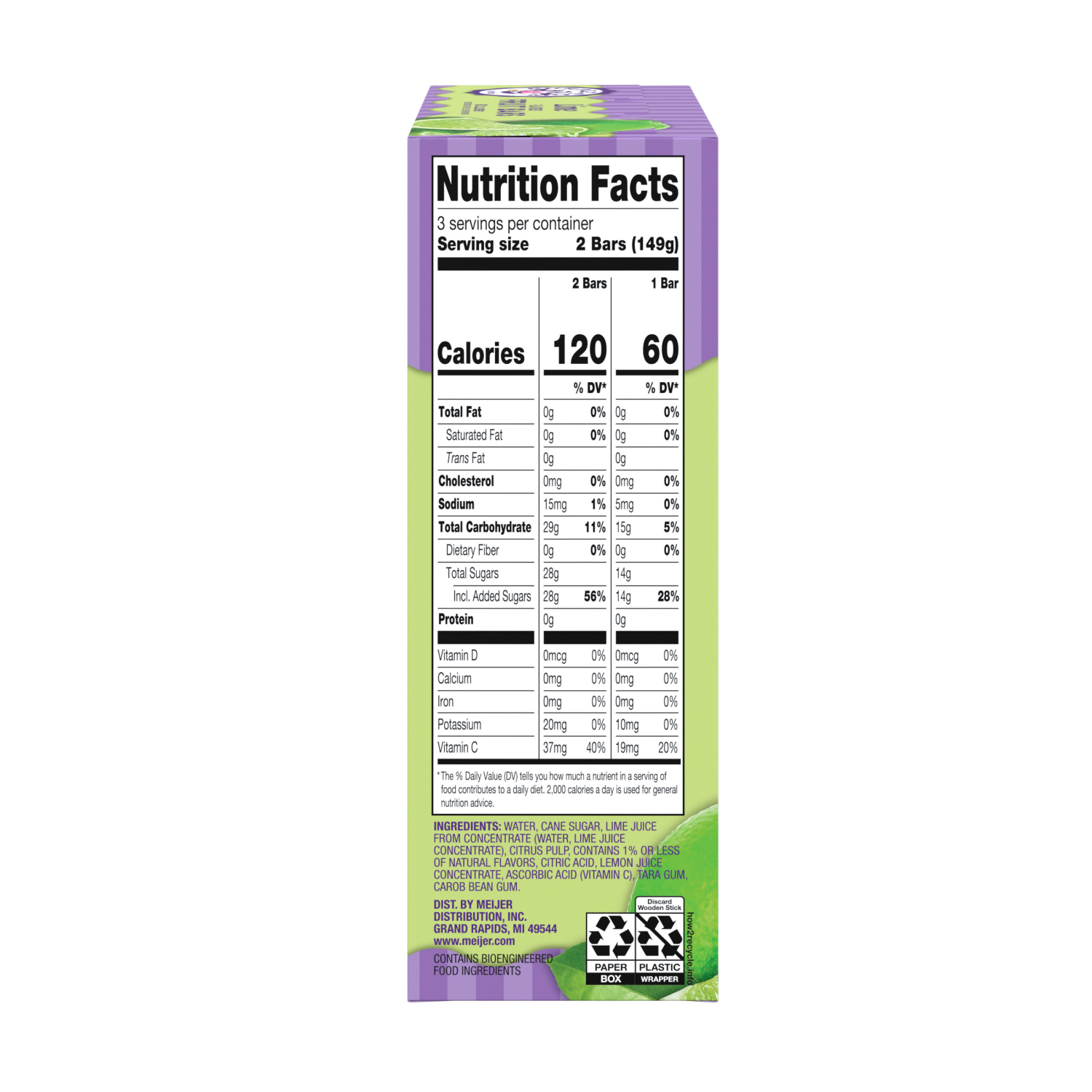 slide 5 of 6, Purple Cow Lime Fruit Bar, 6 ct