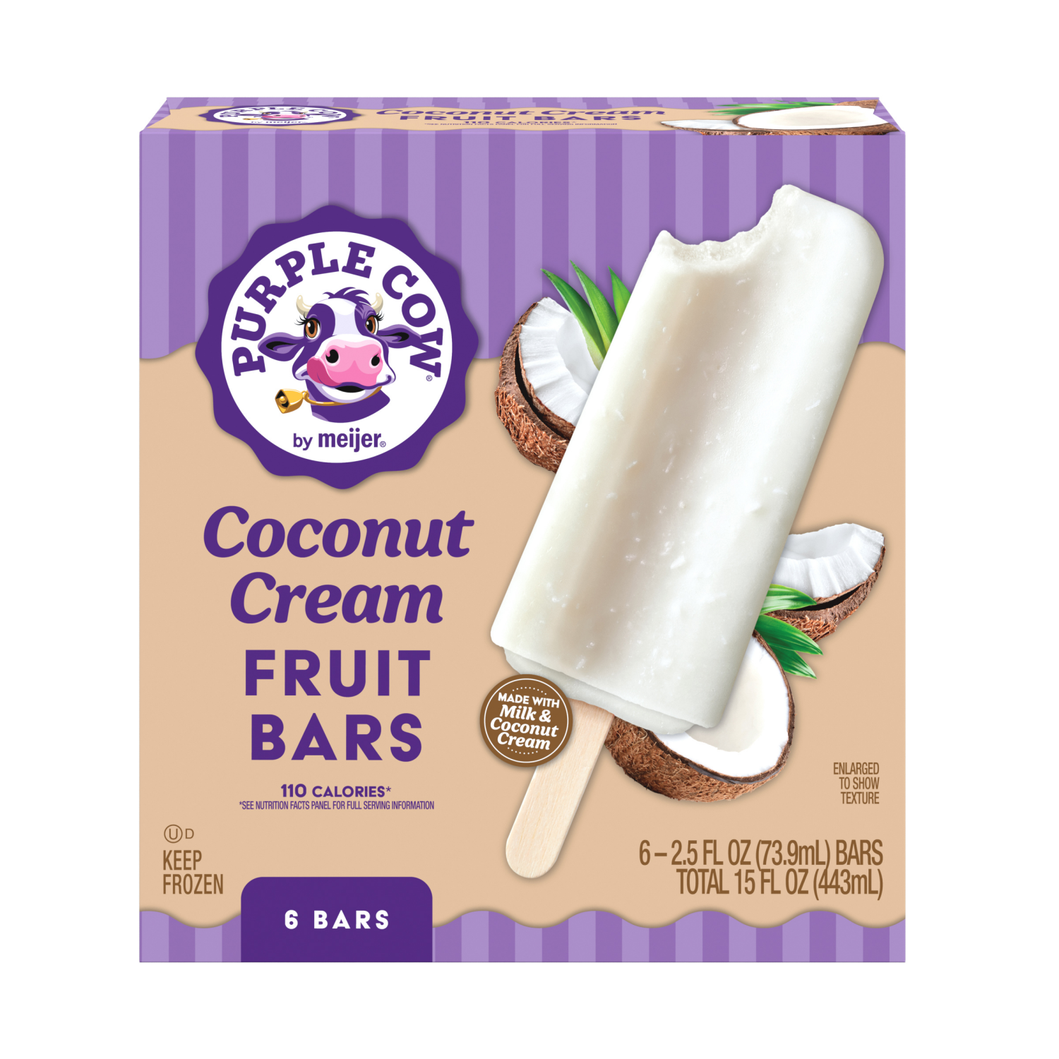 slide 1 of 6, Purple Cow Coconut Fruit Bars, 6 ct