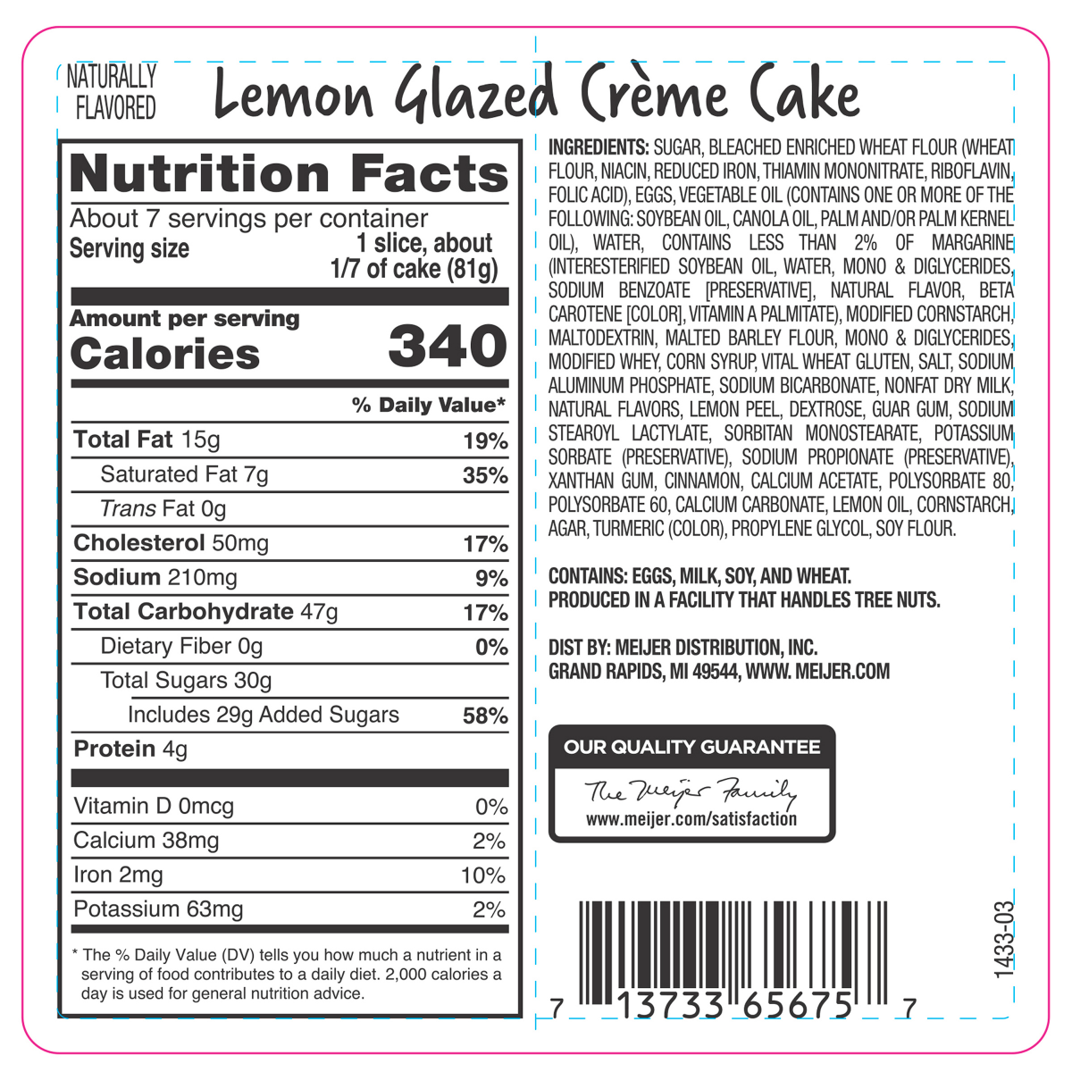 slide 17 of 17, Fresh from Meijer Lemon Creme Cake, 20 oz, 20 oz