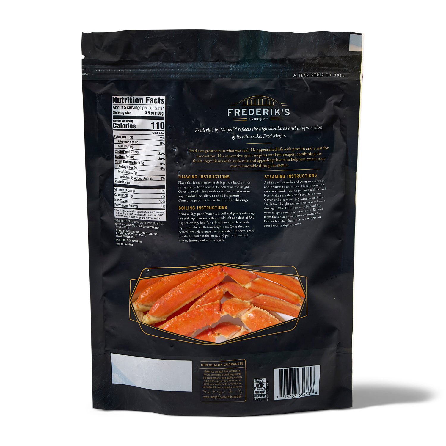 slide 2 of 5, Frederiks By Meijer Snow Crab Legs And Claws Wild Caught, 2 Lb, 2 lb