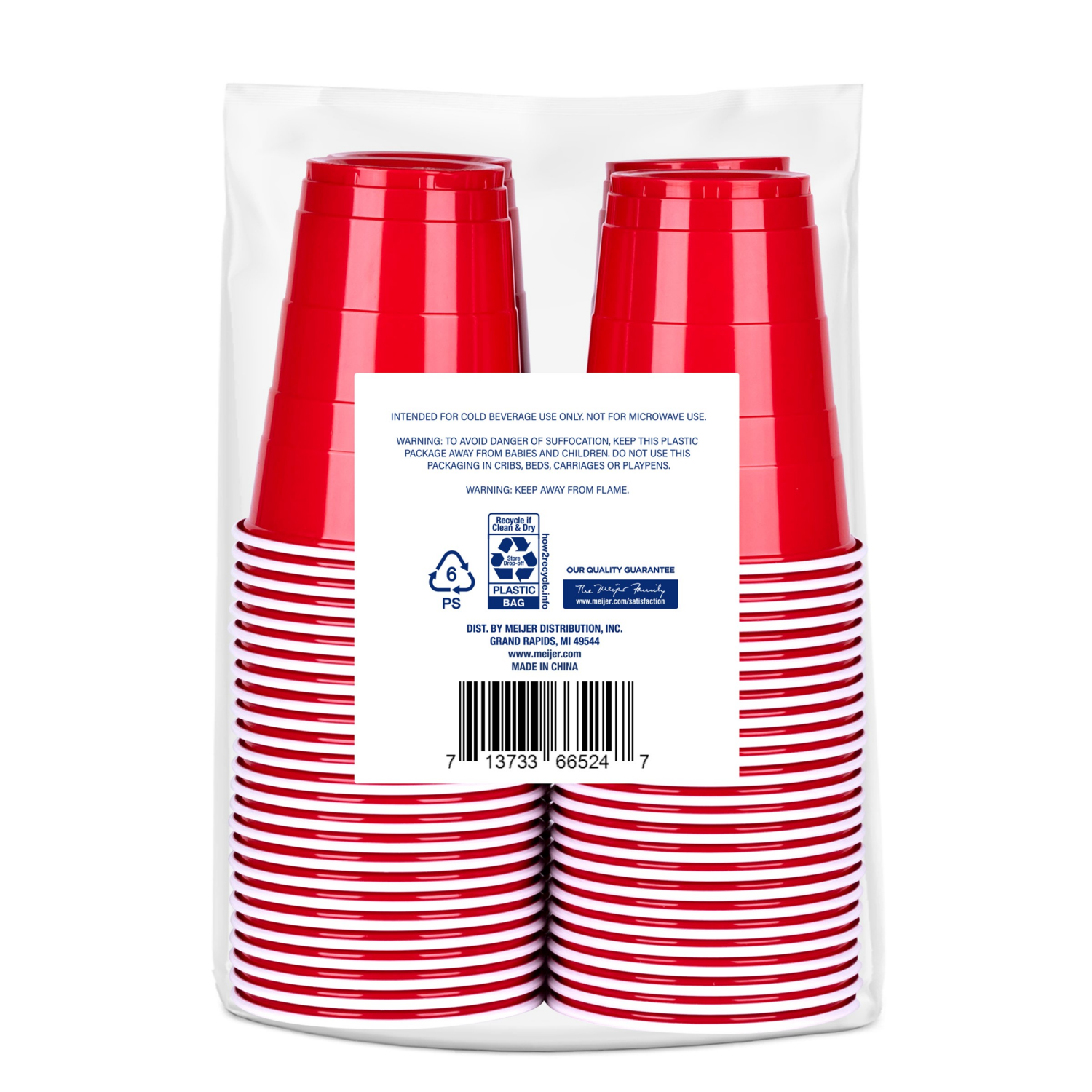slide 2 of 3, Meijer Plastic Red Cup, Solid, 18 oz, 100 ct, 18 oz, 100 ct
