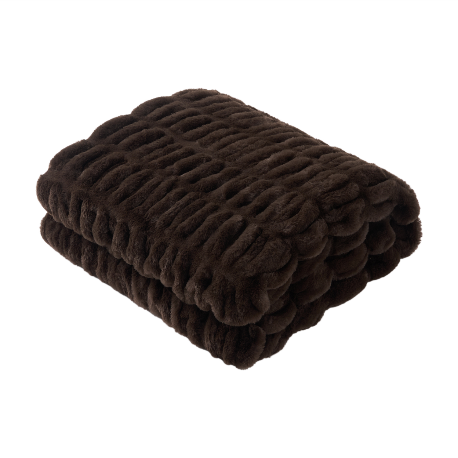 slide 1 of 6, ROOM & RETREAT RR CHOCOLATE RUCHED THROW, 50 x 60 