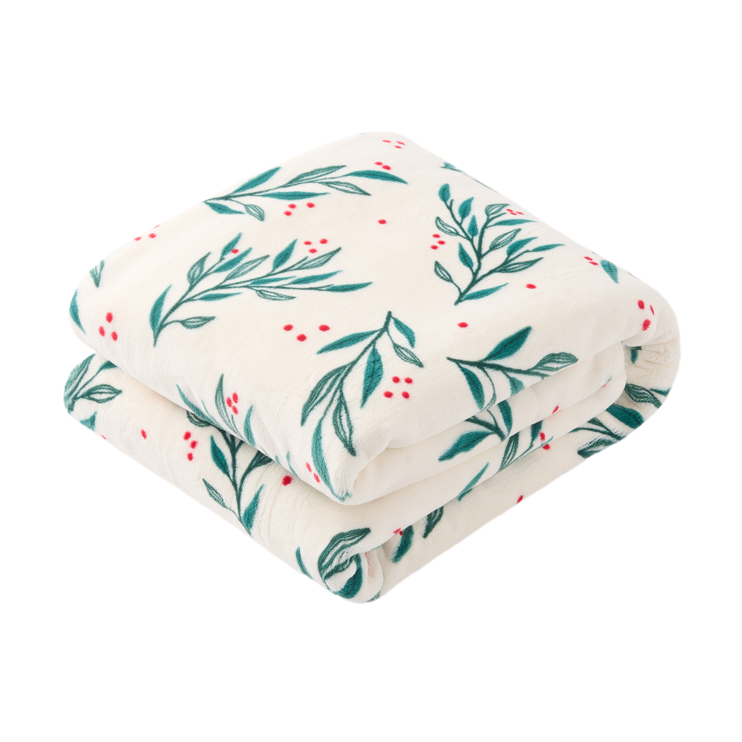 slide 1 of 6, ROOM & RETREAT RR CREAM HOLLY THROW, 50 x 60