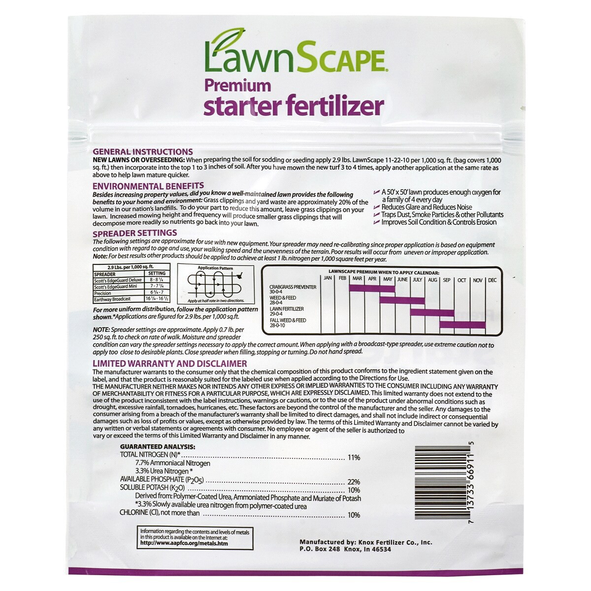 slide 2 of 2, Lawnscape Premium Starter Fertilizer, 2.9 lb