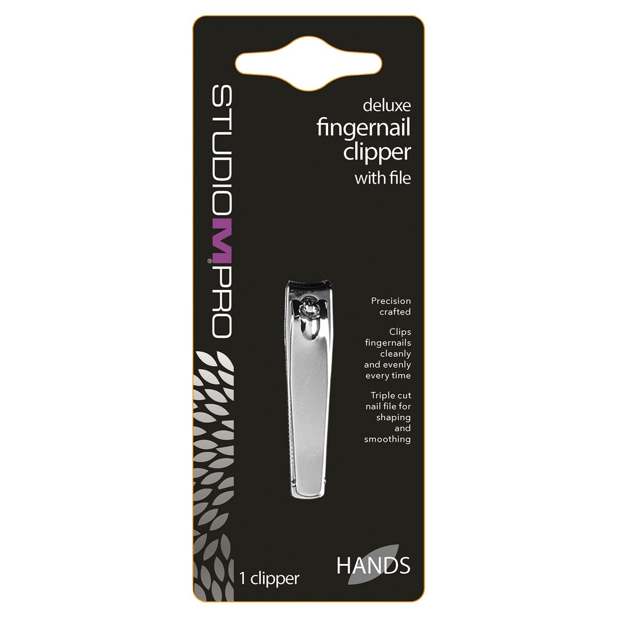 slide 1 of 1, Studio M Pro Deluxe Fingernail Clipper With File, 1 ct