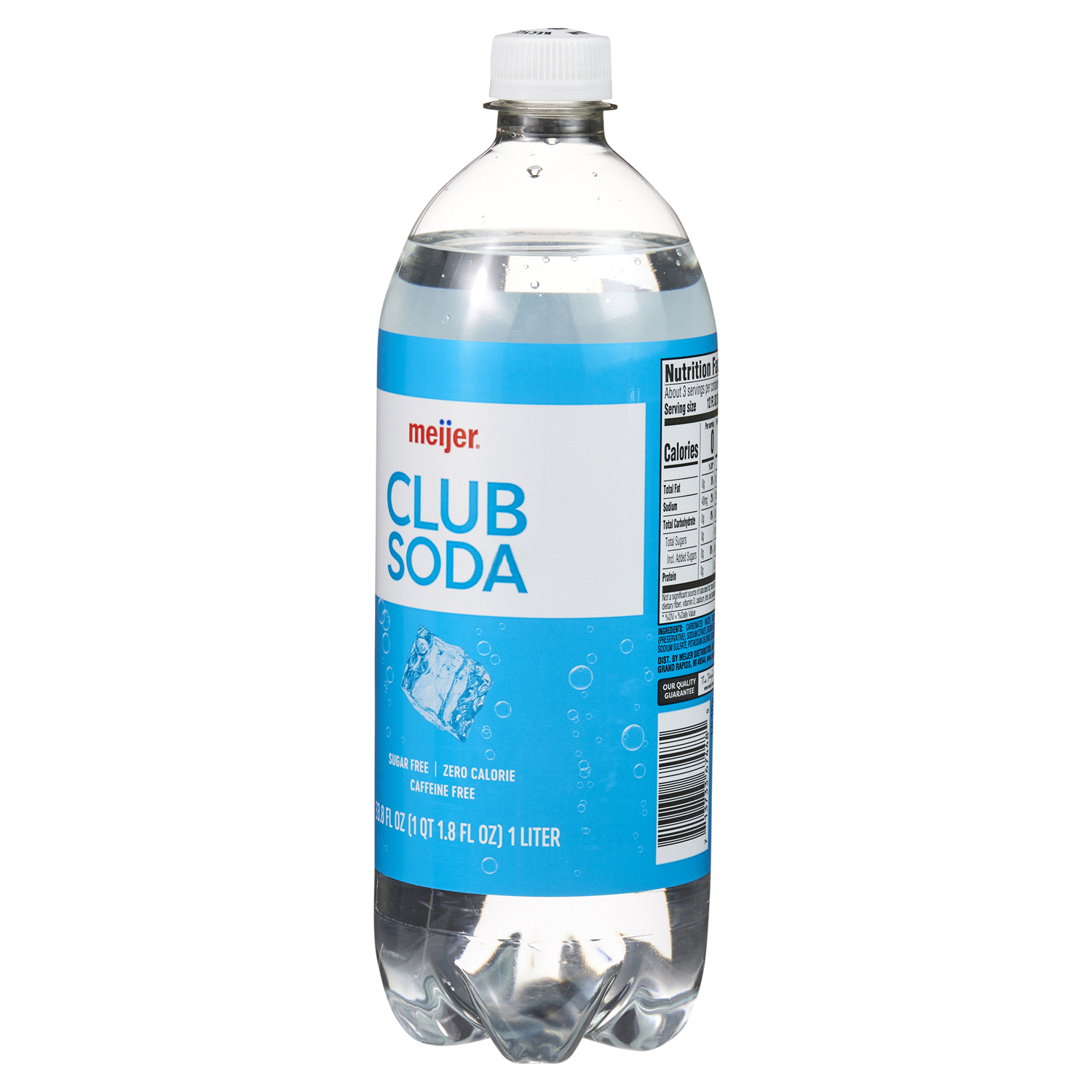 slide 4 of 5, Meijer Club Soda - 1 liter, 1 liter
