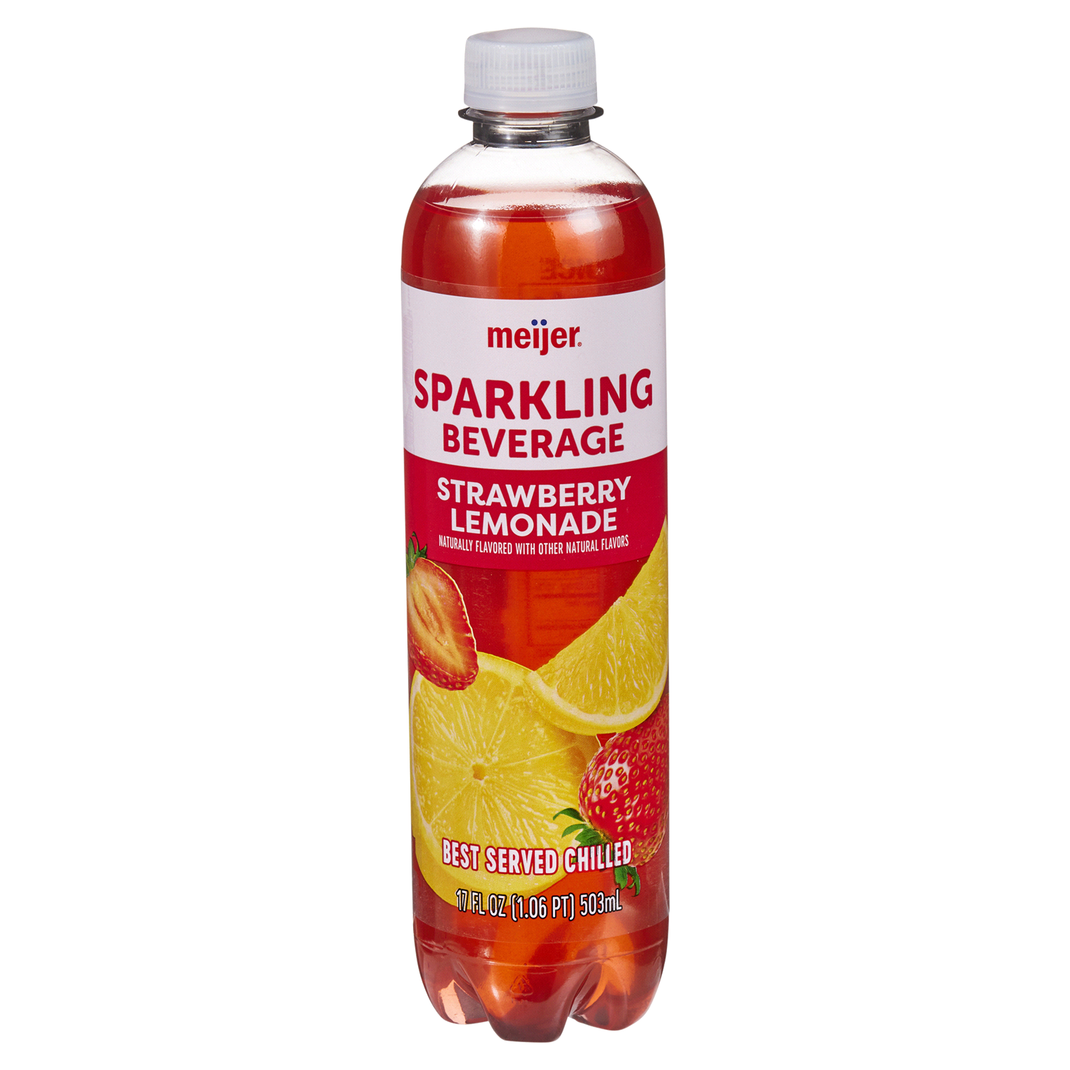 slide 1 of 5, Meijer Sparkling Strawberry Lemonade Beverage - 17 oz, 17 oz