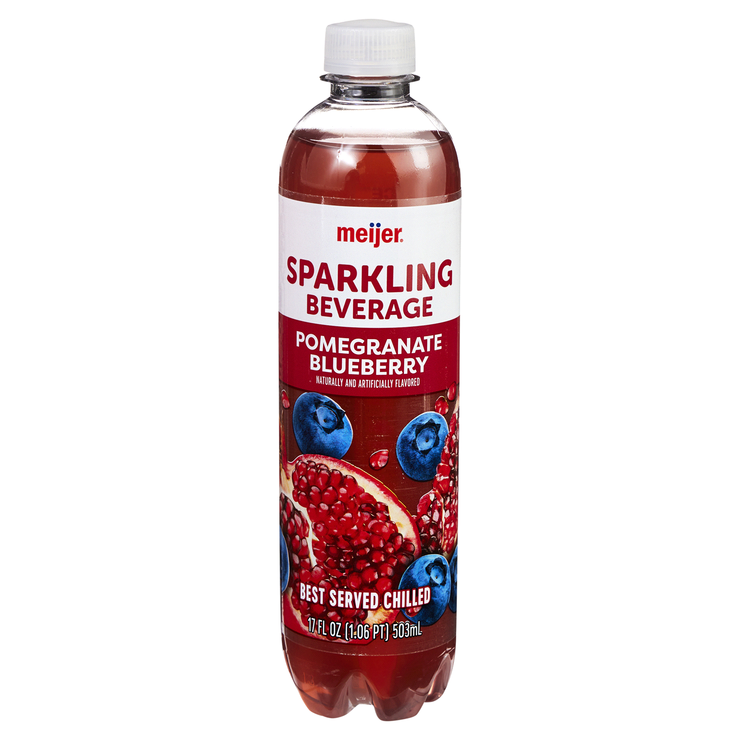 slide 1 of 5, Meijer Sparkling Pomegranate Blueberry Beverage- 17 oz, 17 oz