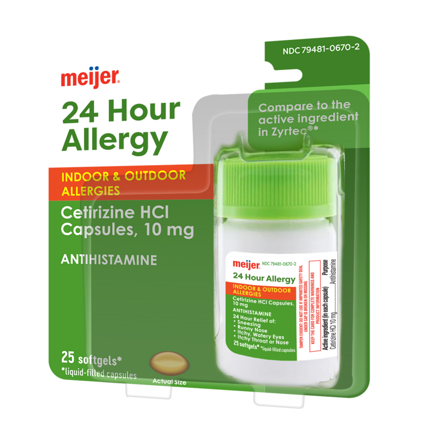 slide 3 of 4, Meijer Cetirizine LiquidGel 25ct, 25 ct