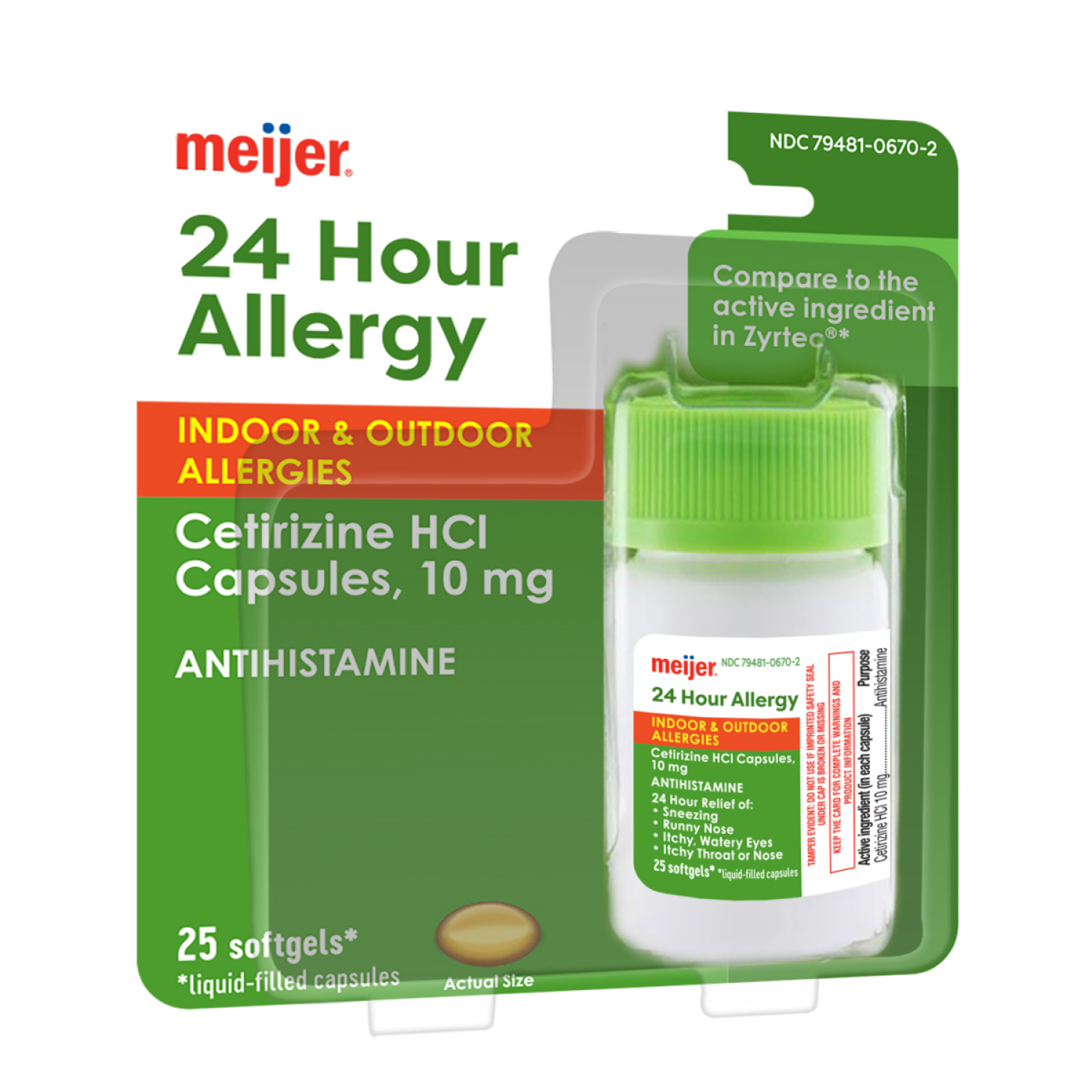 slide 4 of 4, Meijer Cetirizine LiquidGel 25ct, 25 ct