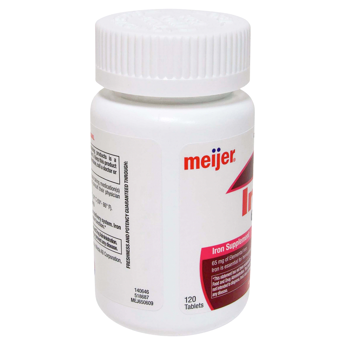 slide 6 of 6, Meijer High Potency Iron Tablets, 120 ct; 65 mg