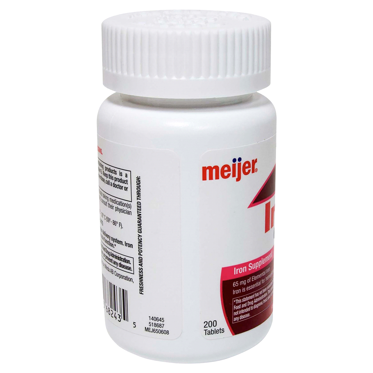 slide 3 of 4, Meijer High Potency Iron Tablets, 200 ct; 65 mg