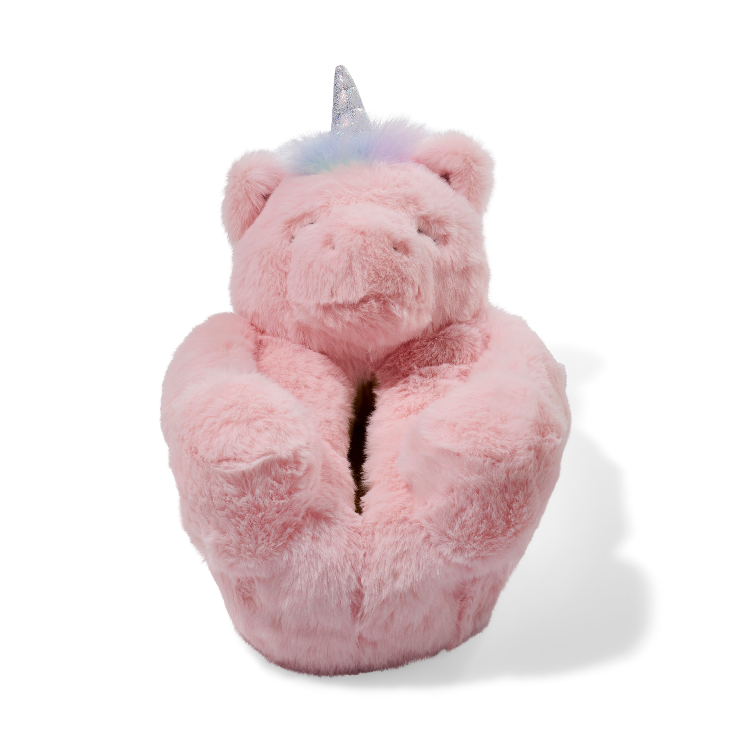 slide 2 of 6, Falls Creek Slipper Girl Unicorn Plush Pink M, 1 ct