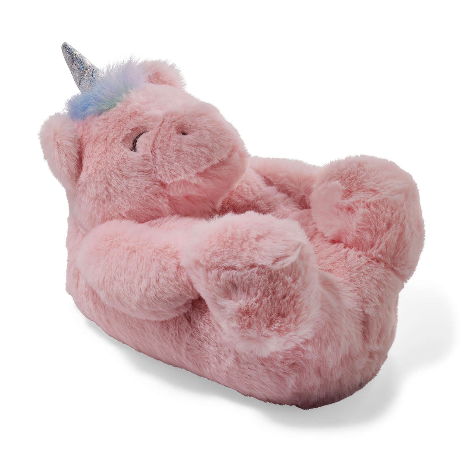 slide 1 of 6, Falls Creek Slipper Girl Unicorn Plush Pink L, LG