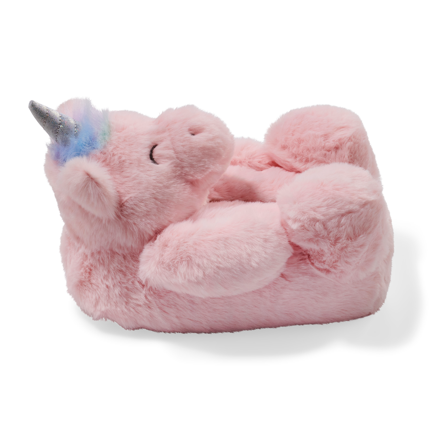 slide 4 of 6, Falls Creek Slipper Girl Unicorn Plush Pink L, LG