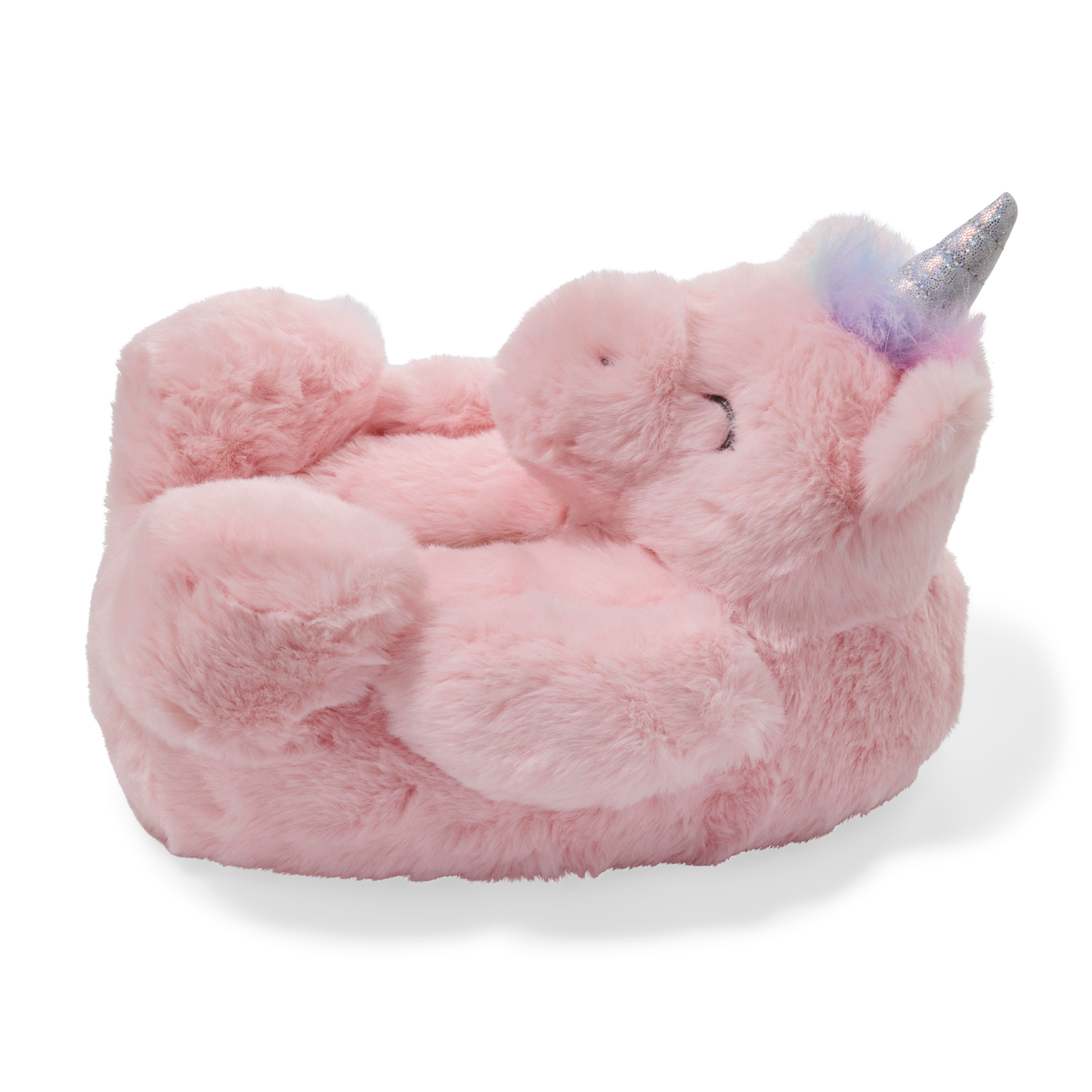 slide 5 of 6, Falls Creek Slipper Girl Unicorn Plush Pink XL, XL