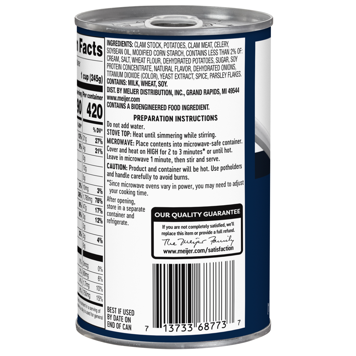 slide 2 of 3, Meijer New England Style Clam Chowder Soup, 18.8 oz