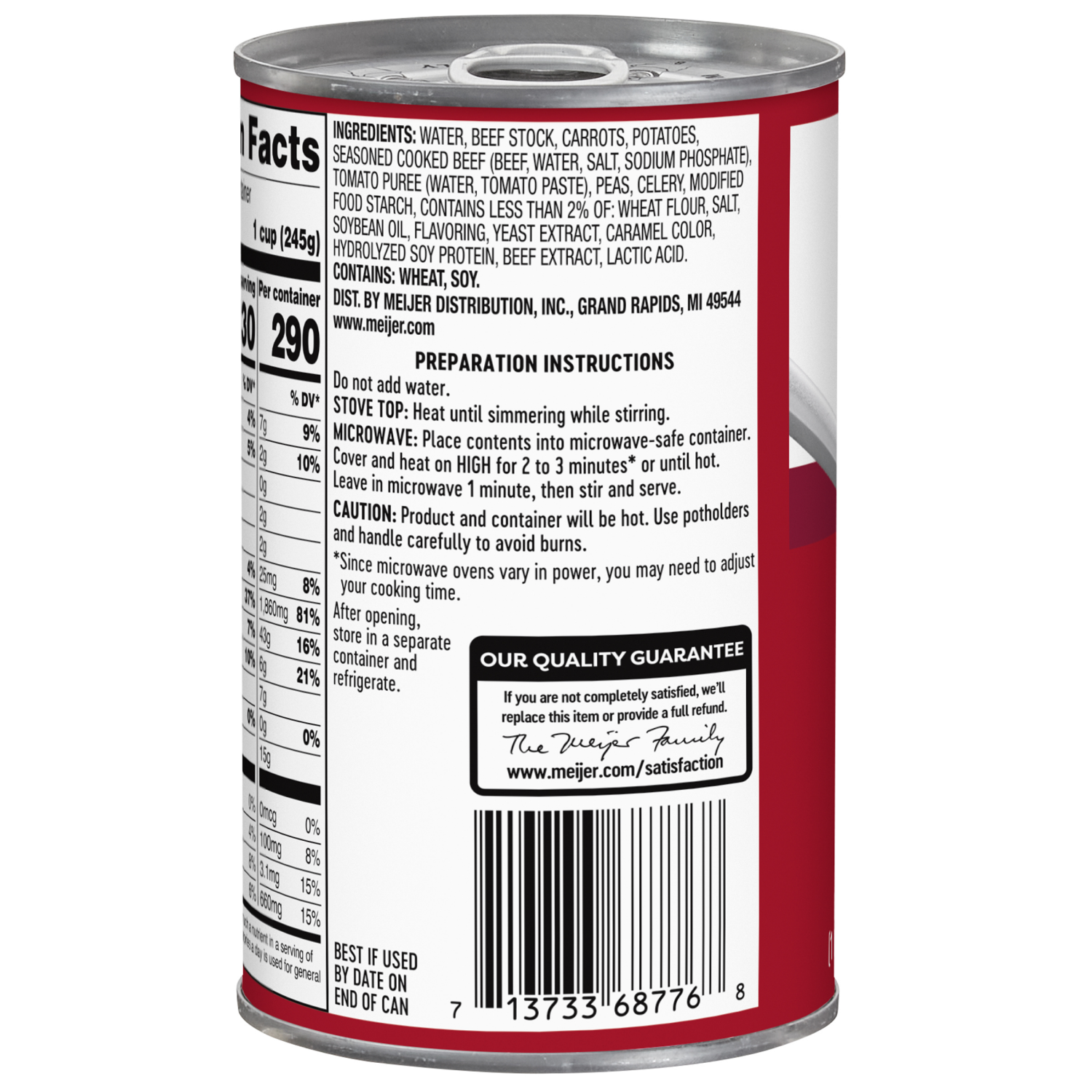 slide 2 of 3, Meijer Beef with Vegetables Soup, 18.8 oz, 18.8 oz