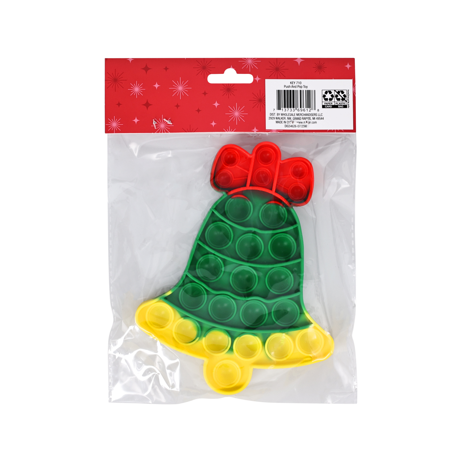 slide 2 of 7, December Home DH Push N Pop Christmas Toy, 9 in