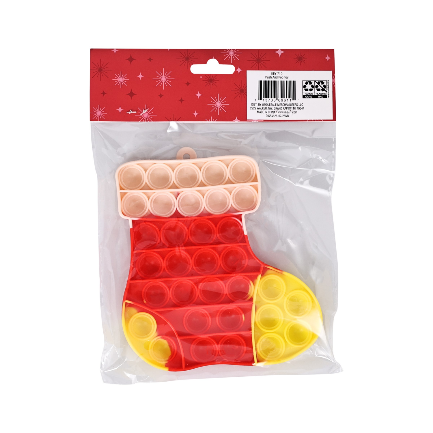 slide 3 of 7, December Home DH Push N Pop Christmas Toy, 9 in