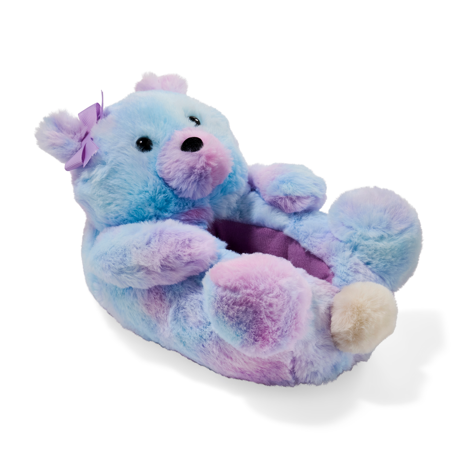 slide 1 of 6, Falls Creek Slipper Girl Bear Plush Multi, LG