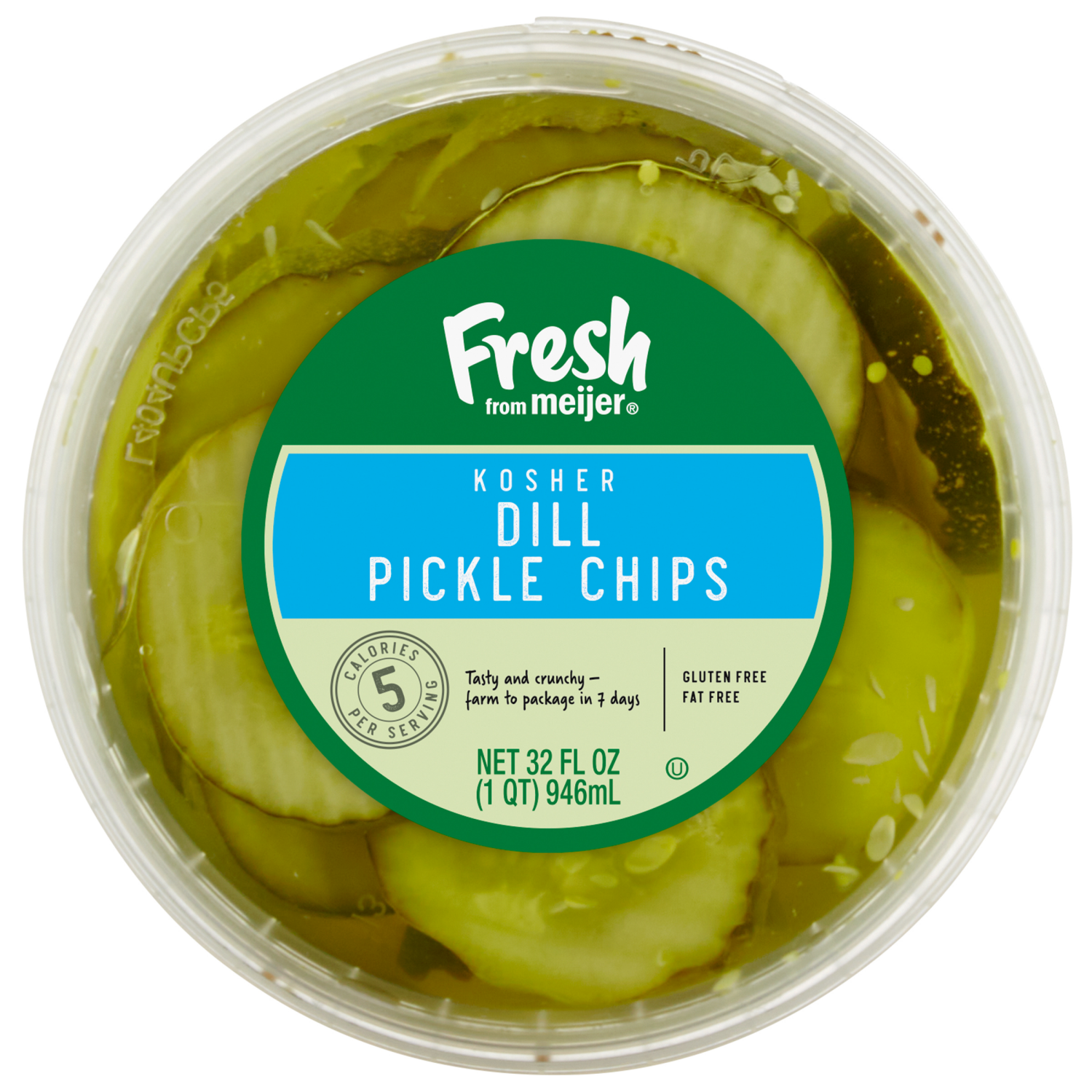 slide 4 of 4, Fresh from Meijer Kosher Dill Pickle Chips, 32 oz, 32 oz