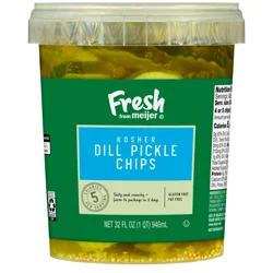 Fresh from Meijer Kosher Dill Pickle Chips, 32 oz