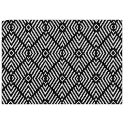 Room & Retreat Geometric Diamonds Placemat Black, 13 in x 18 in