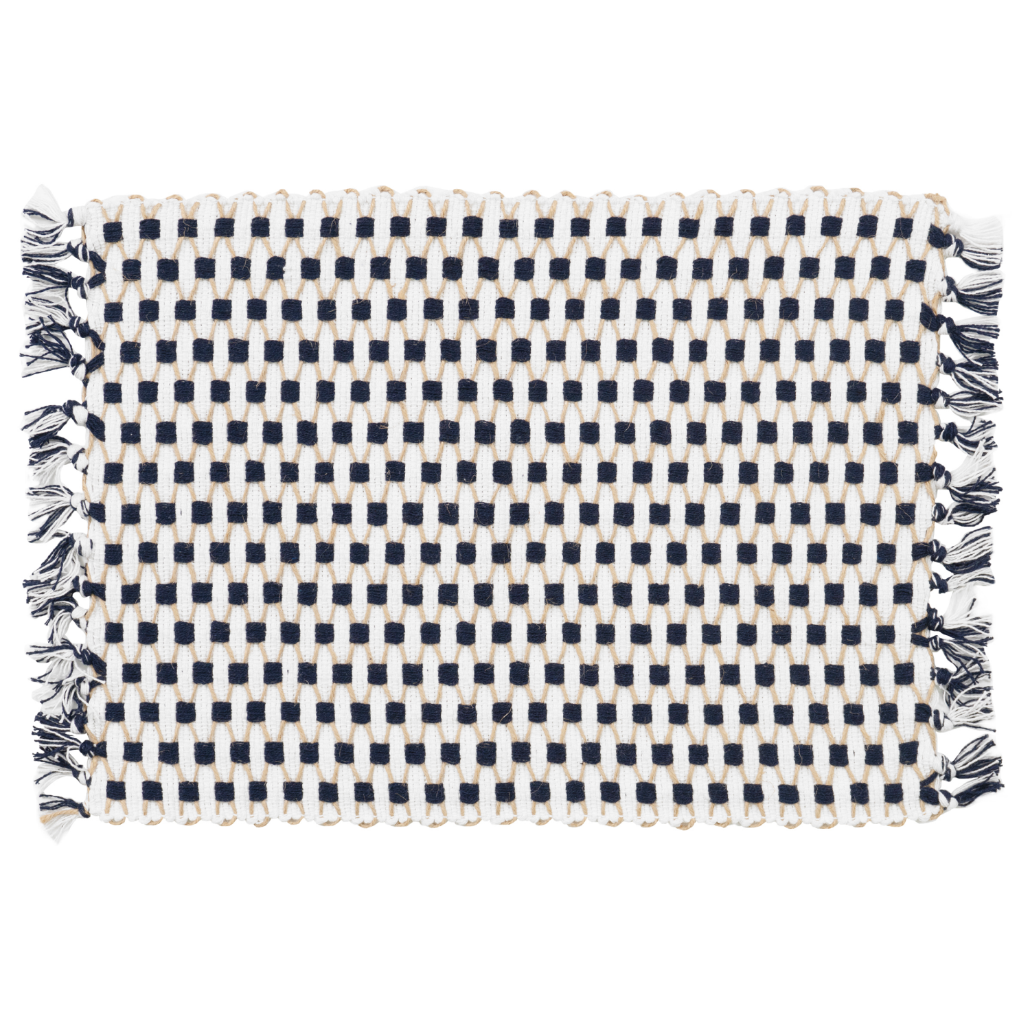 slide 1 of 2, Room & Retreat Low Twist Jute Placemat Navy, 13 in x 20 in, 1 ct