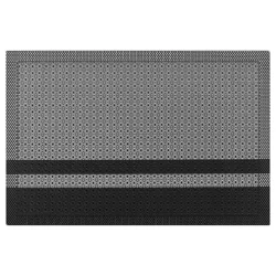 Room & Retreat Diamond Stripe Textilene Placemat Black & White, 13 in x 19 in