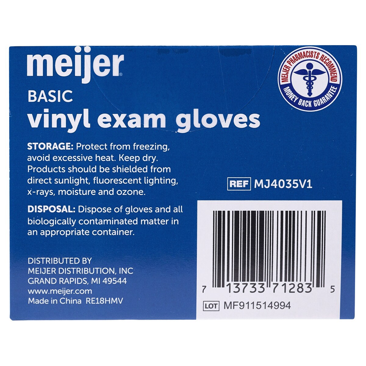 slide 2 of 2, Meijer Basic Vinyl Powder Free Exam Gloves, 50 ct