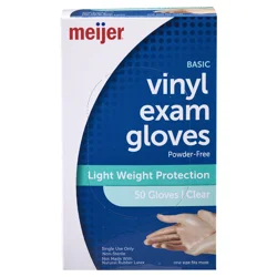 Meijer Basic Vinyl Powder Free Exam Gloves