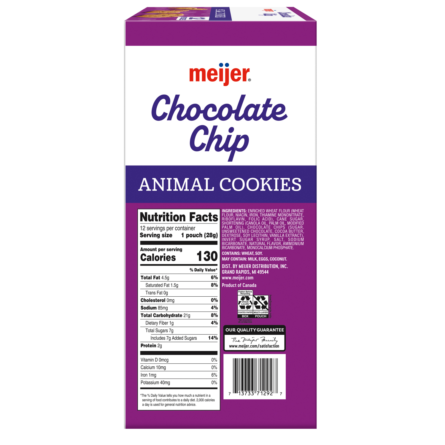 slide 3 of 5, Meijer Animal Cookie Choc Chip, 12 oz