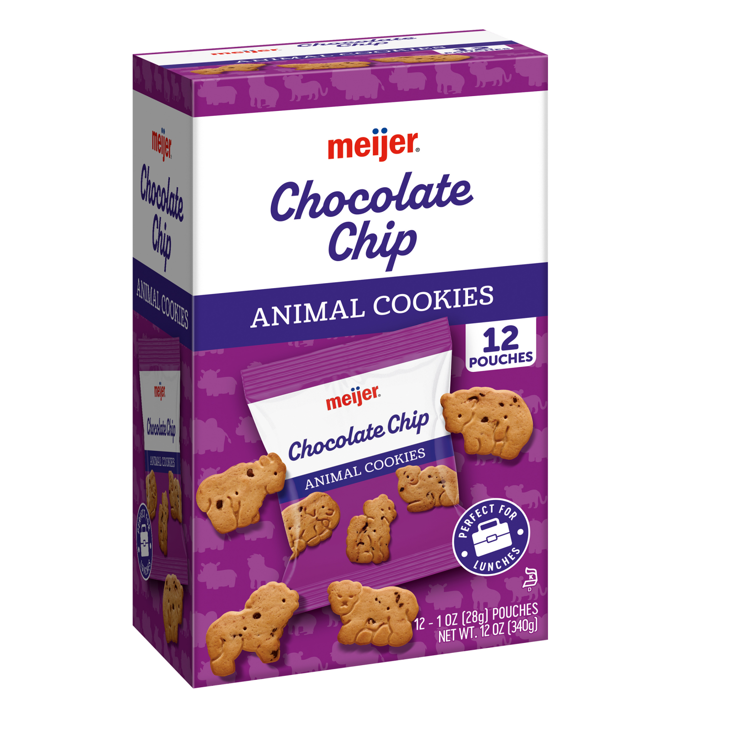 slide 4 of 5, Meijer Animal Cookie Choc Chip, 12 oz