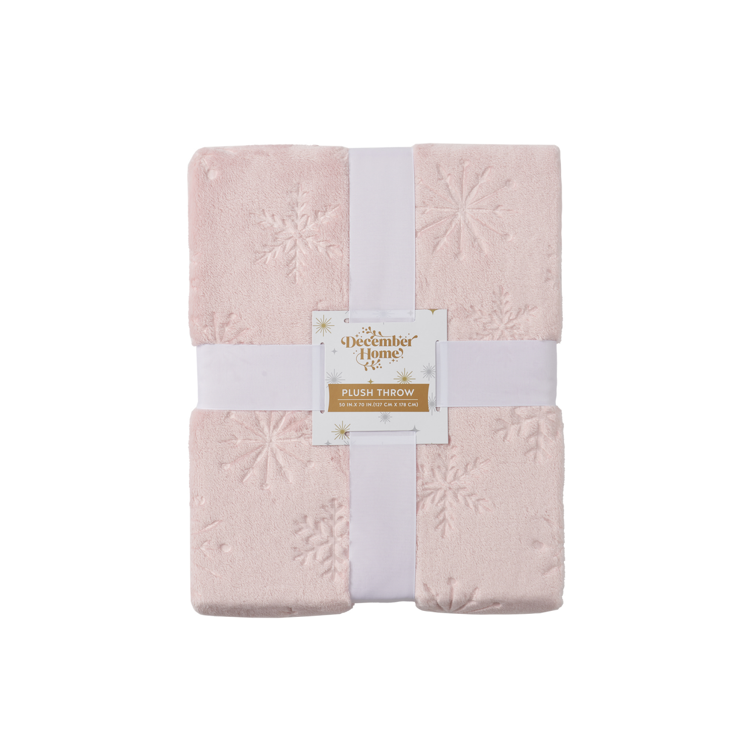 slide 6 of 6, December Home Embossed Snowflake Throw, Pink, 50 In X 70 In, 50 inx70 in