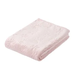 December Home Embossed Snowflake Throw, Pink, 50 In X 70 In