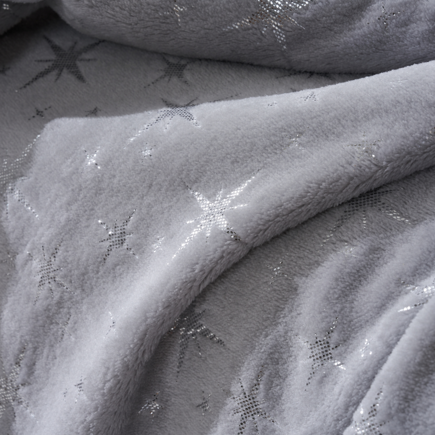 slide 3 of 6, December Home Metallic Star Throw, Grey Silver, 50 In X 70 In, 50 inx70 in