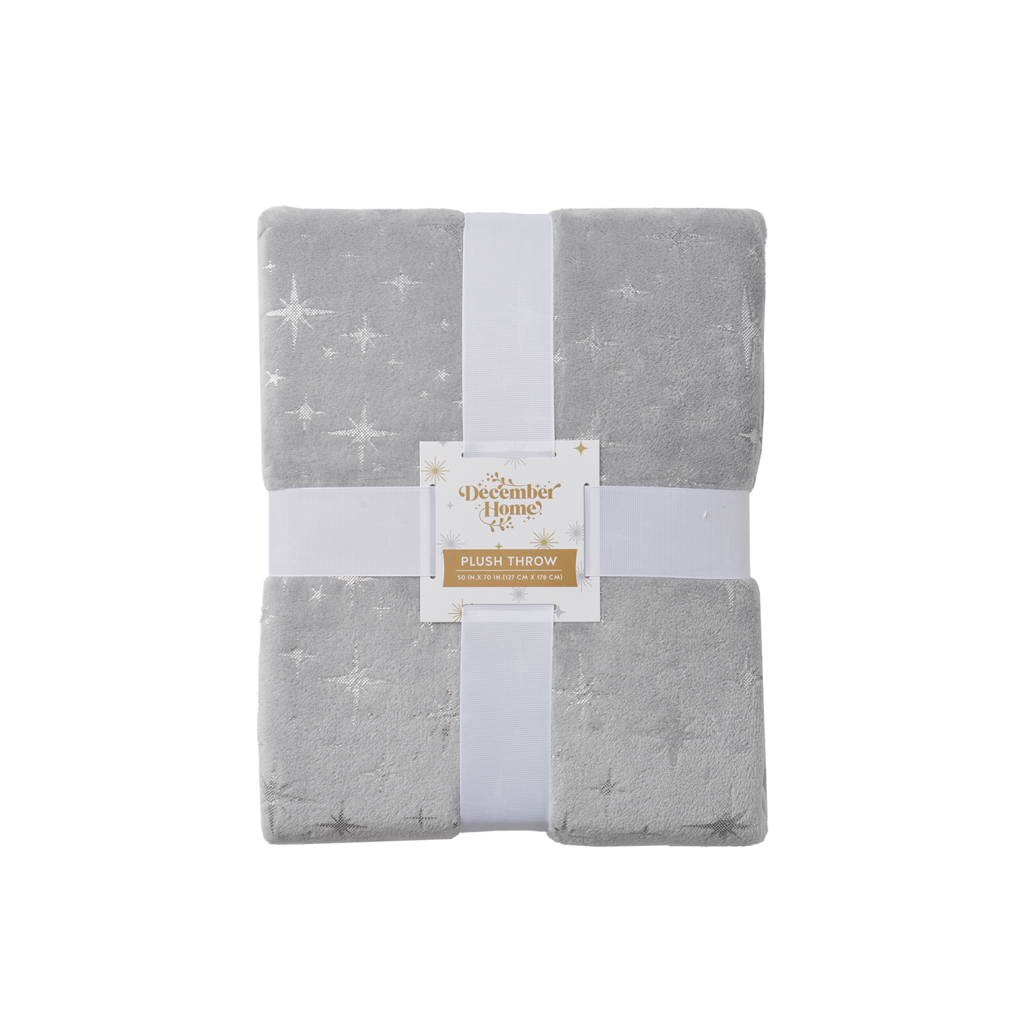 slide 6 of 6, December Home Metallic Star Throw, Grey Silver, 50 In X 70 In, 50 inx70 in